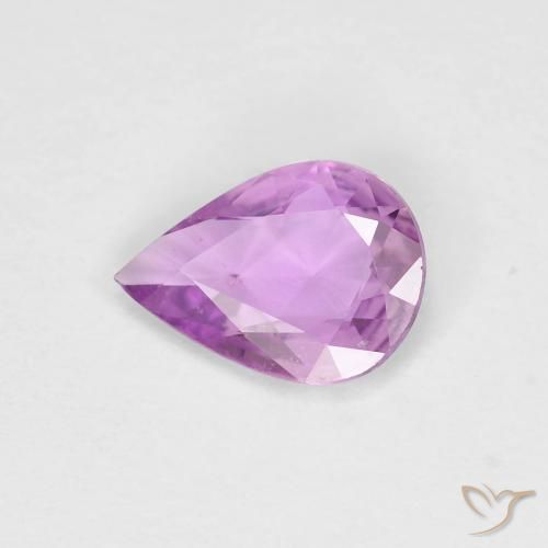 0.53ct 자연스러운 짙은 분홍빛이 도는 보라색 사파이어, 배 모양, VVS-VS