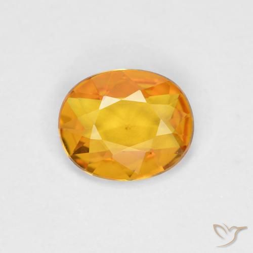0.58ct 자연스러운 다크 오렌지-골드 사파이어, 타원형, VVS-VS