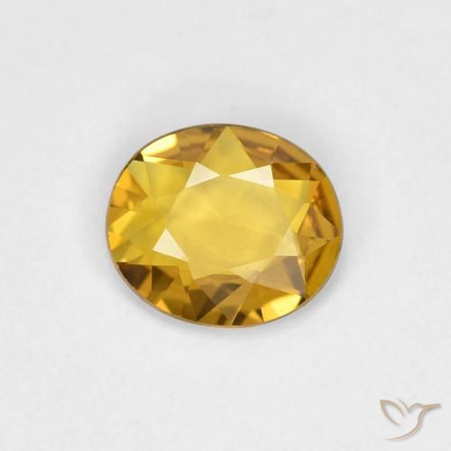 0.53ct 자연스러운 골든 사파이어, 타원형, VVS