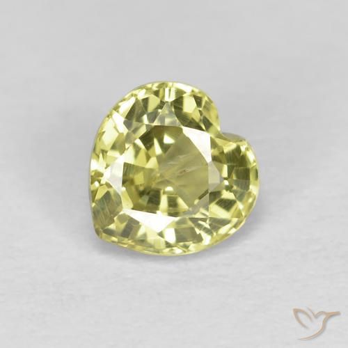 0.54ct 자연스러운 연노랑 사파이어, 마음, VS