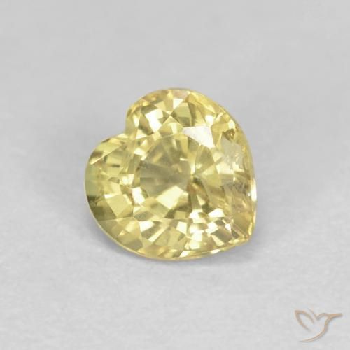 0.53ct 자연스러운 디종 옐로우 사파이어, 마음, VVS-VS