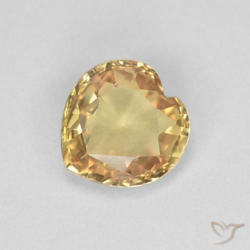 0.43ct 자연스러운 골든 사파이어, 마음, VVS