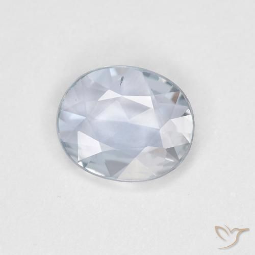 0.56ct 자연스러운 푸르스름한 흰색 사파이어, 타원형, VS