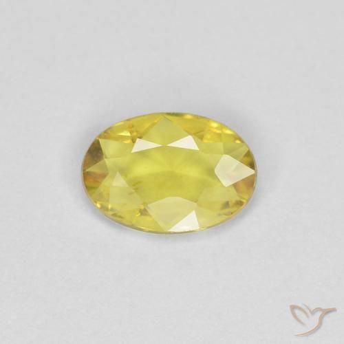 0.33ct 자연스러운 노란색 사파이어, 타원형, VS