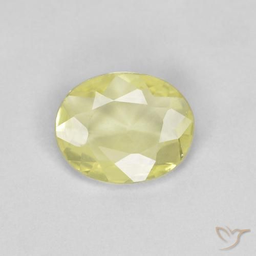 0.53ct 자연스러운 연노랑 사파이어, 타원형, VS