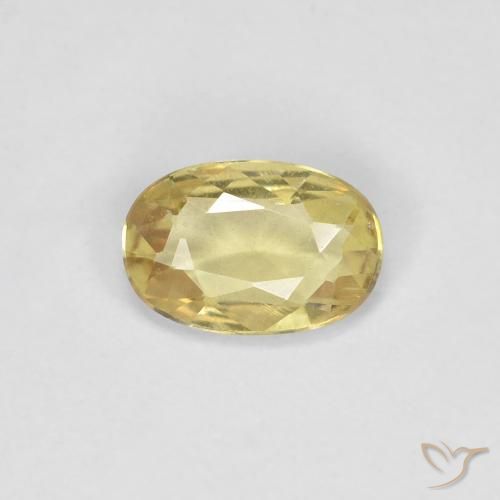 0.49ct 자연스러운 미디엄 옐로우 사파이어, 타원형, VS