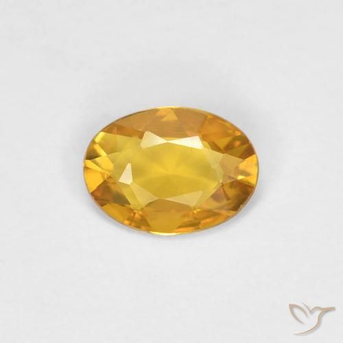 0.34ct 자연스러운 딥 골든 오렌지 사파이어, 타원형, VVS-VS