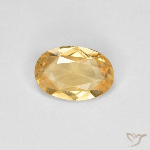 0.41ct 자연스러운 페일 골드 사파이어, 타원형, VS