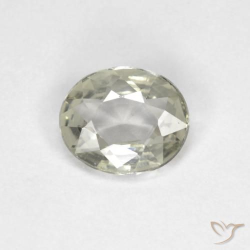 0.53ct 자연스러운 회녹색 사파이어, 타원형, VVS