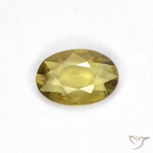 0.41ct 자연스러운 황색을 띠는 황금 사파이어, 타원형, VVS