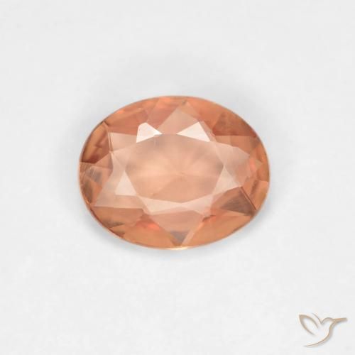 0.50ct 자연스러운 피치 오렌지 사파이어, 타원형, VVS-VS