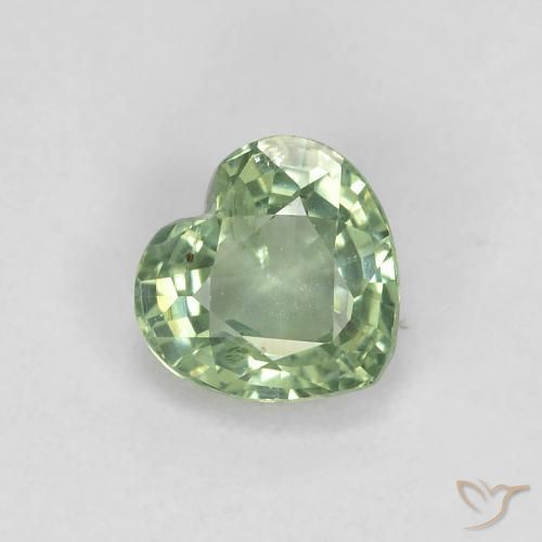 0.48ct 자연스러운 라이트 세이지 그린 사파이어, 마음, VS