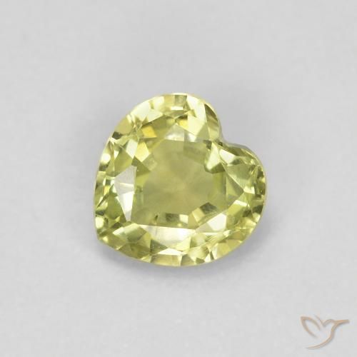 0.47ct 자연스러운 미디엄 라이트 옐로우 사파이어, 마음, VVS