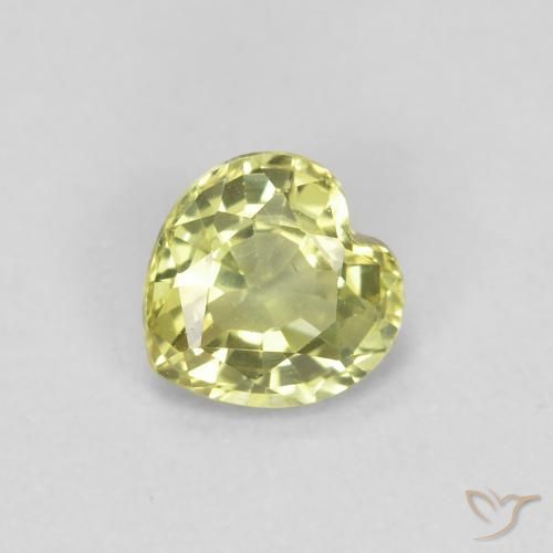 0.46ct 자연스러운 담황색 사파이어, 마음, VS
