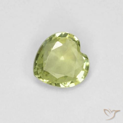 0.35ct 자연스러운 미디엄 그린 사파이어, 마음, VVS