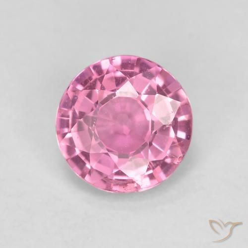 0.61ct 자연스러운 미디엄 핑크 사파이어, 둥근, VS