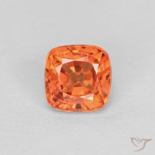 0.39ct 자연스러운 파이어 오렌지 사파이어, 방석, VVS-VS