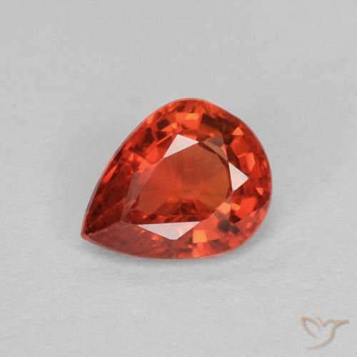 0.36ct 자연스러운 밝은 빨간색 사파이어, 배 모양, VVS-VS