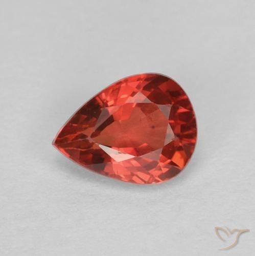 0.38ct 자연스러운 인텐스 레드 사파이어, 배 모양, VVS-VS