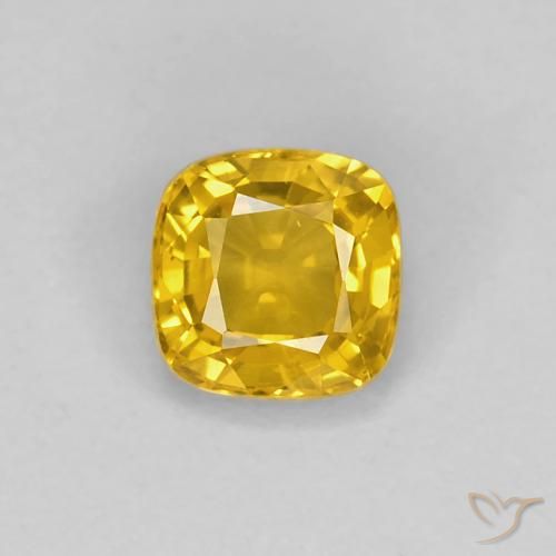 0.56ct 자연스러운 골든 사파이어, 방석, VVS-VS