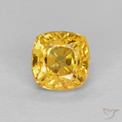 0.68ct 자연스러운 골든 사파이어, 방석, VVS-VS