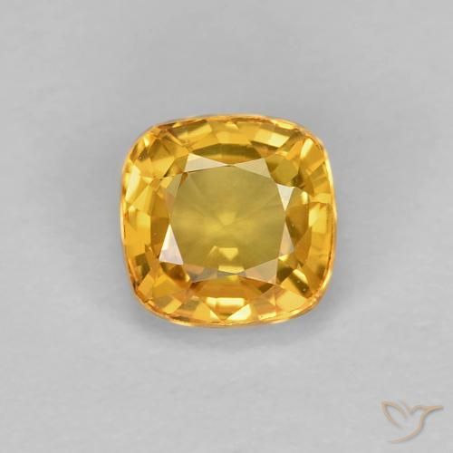 0.68ct 자연스러운 다크 골든 사파이어, 방석, VVS
