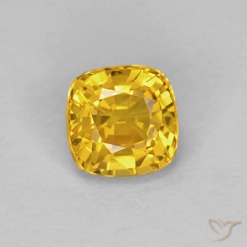 0.55ct 자연스러운 골든 사파이어, 방석, VVS