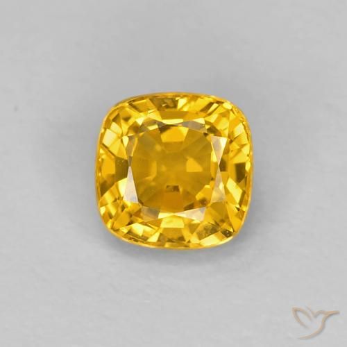 0.56ct 자연스러운 골든 사파이어, 방석, VVS
