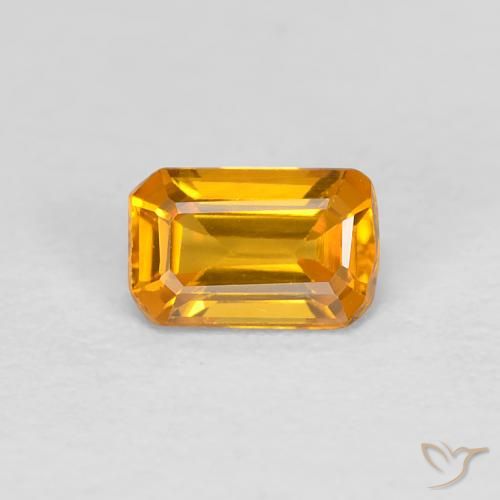 0.37ct 자연스러운 다크 골든 사파이어, 에메랄드 컷, VVS