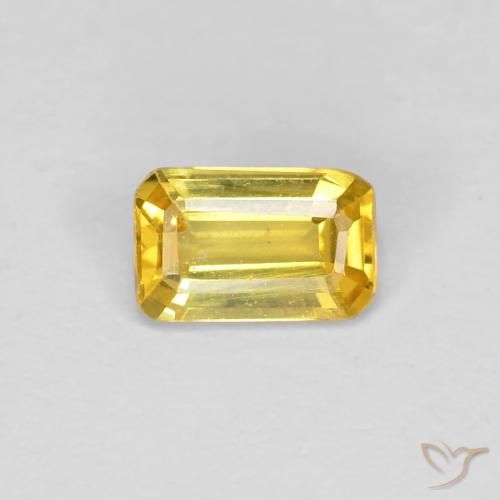 0.34ct 자연스러운 투스카니 옐로우 사파이어, 에메랄드 컷, VVS-VS
