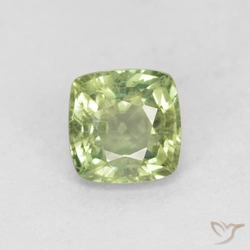 0.79ct 자연스러운 옅은 짙은 녹색 사파이어, 방석, VS