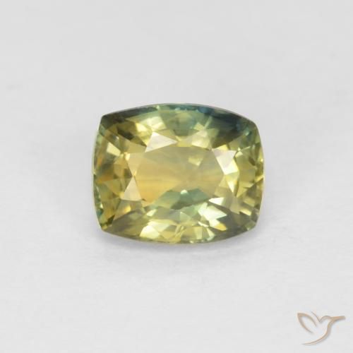 0.99ct 자연스러운 녹황색 사파이어, 방석, VVS-VS