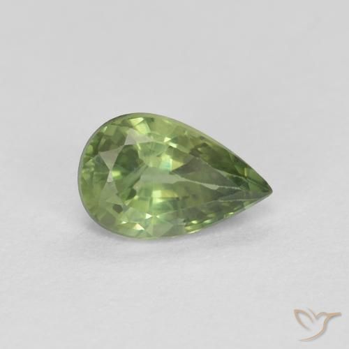 0.64ct 자연스러운 포레스트 그린 사파이어, 배 모양, VS
