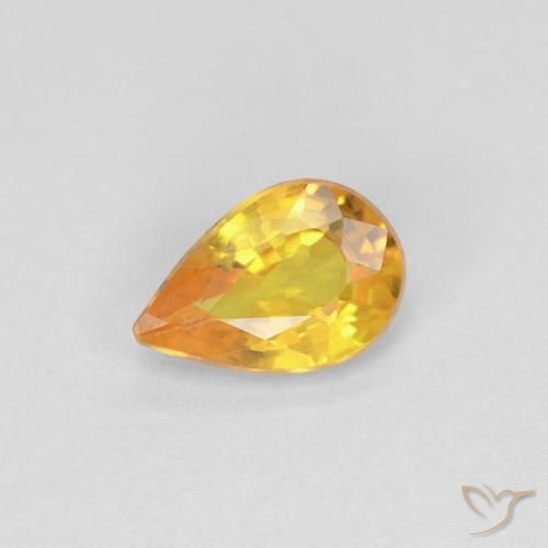 0.45ct 자연스러운 골든 사파이어, 배 모양, VS