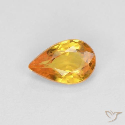 0.53ct 자연스러운 금 사파이어, 배 모양, VVS-VS