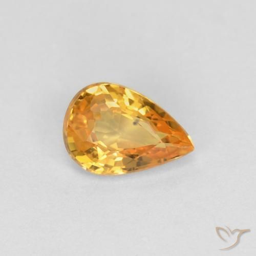 0.50ct 자연스러운 다크 오렌지-골드 사파이어, 배 모양, VVS-VS