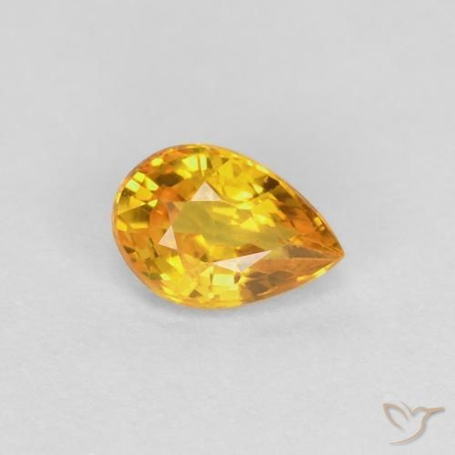 0.53ct 자연스러운 골든 사파이어, 배 모양, VVS-VS