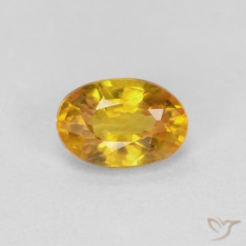 0.72ct 자연스러운 골든 사파이어, 타원형, VVS-VS