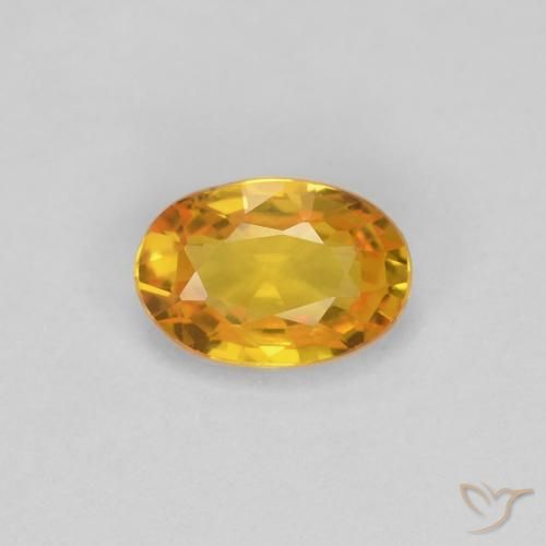 0.55ct 자연스러운 골든 사파이어, 타원형, VVS-VS