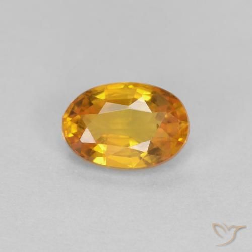0.56ct 자연스러운 딥 오렌지-골드 사파이어, 타원형, VVS-VS