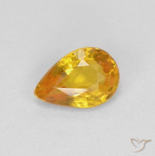 0.48ct 자연스러운 골든 사파이어, 배 모양, VVS