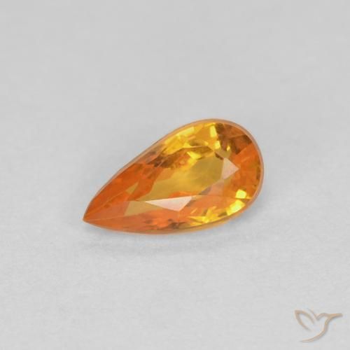 0.36ct 자연스러운 금 사파이어, 배 모양, VVS