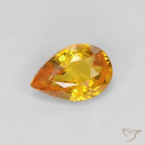 0.50ct 자연스러운 골든 사파이어, 배 모양, VS