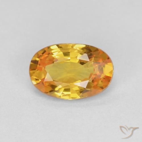 0.60ct 자연스러운 골든 사파이어, 타원형, VS