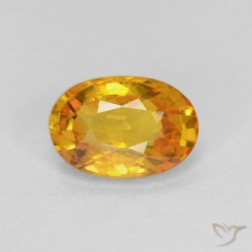 0.70ct 자연스러운 미디엄 오렌지-골드 사파이어, 타원형, VS