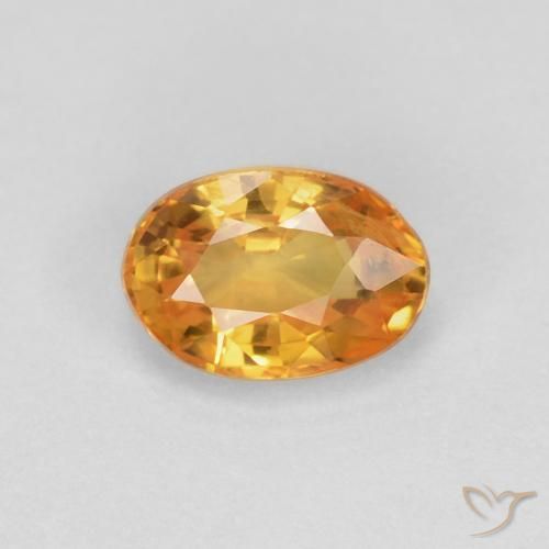 0.62ct 자연스러운 다크 오렌지-골드 사파이어, 타원형, VS
