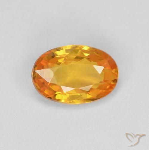 0.60ct 자연스러운 금 사파이어, 타원형, VVS-VS