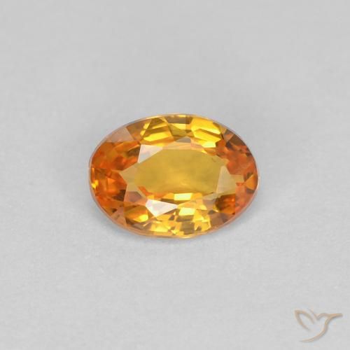 0.43ct 자연스러운 살구 오렌지 사파이어, 타원형, VVS