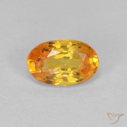 0.61ct 자연스러운 금 사파이어, 타원형, VVS
