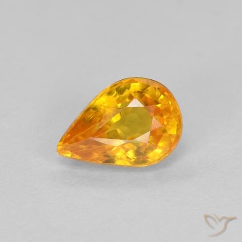 0.56ct 자연스러운 금 사파이어, 배 모양, VVS